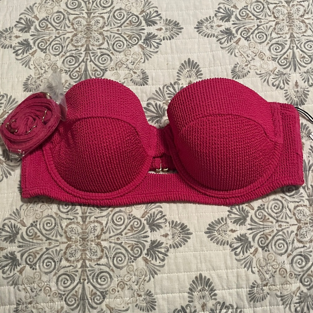 NEW Shade & Shore Vibrant Pink Strapless Bathing Suit Top